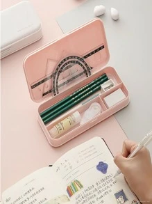 1pc Pink Children's Pencil Case - Pink - View 1