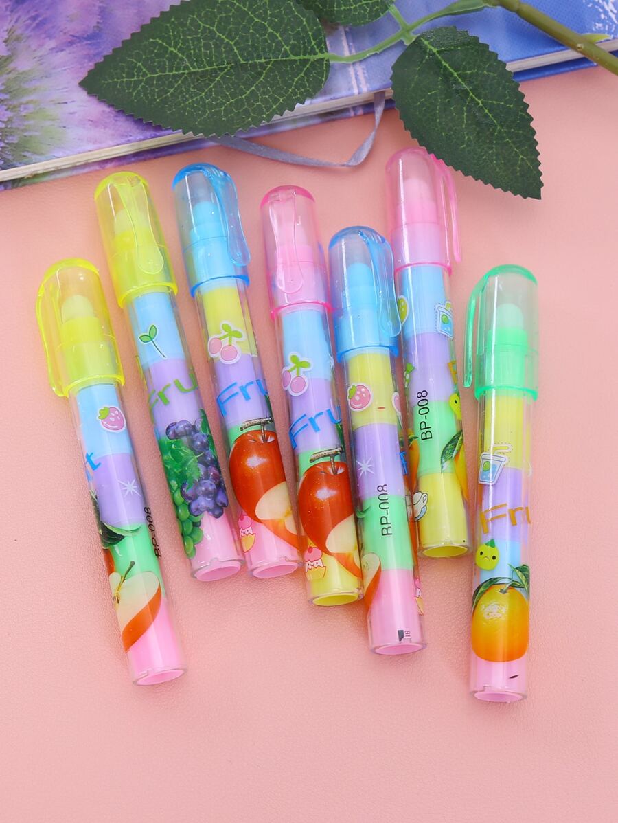 1件水果圖案可愛橡皮擦（隨機）創意文具 - 彩色 - 查看 1