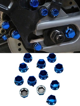 30pcs Blue Motorcycle Modification Screw Cap Decoration Car Accessories
