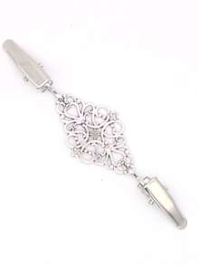 2pcs/set Vintage Hollow Out Floral Patterned Women's Sweater Clip Shawl Pin And Cardigan Collar Clips Set - Multicolor - View 3