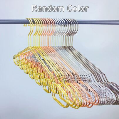 強化金屬波浪形衣架,隨機顏色加厚金屬衣架,節省衣櫃空間儲物掛帶內衣圍巾領帶衣架