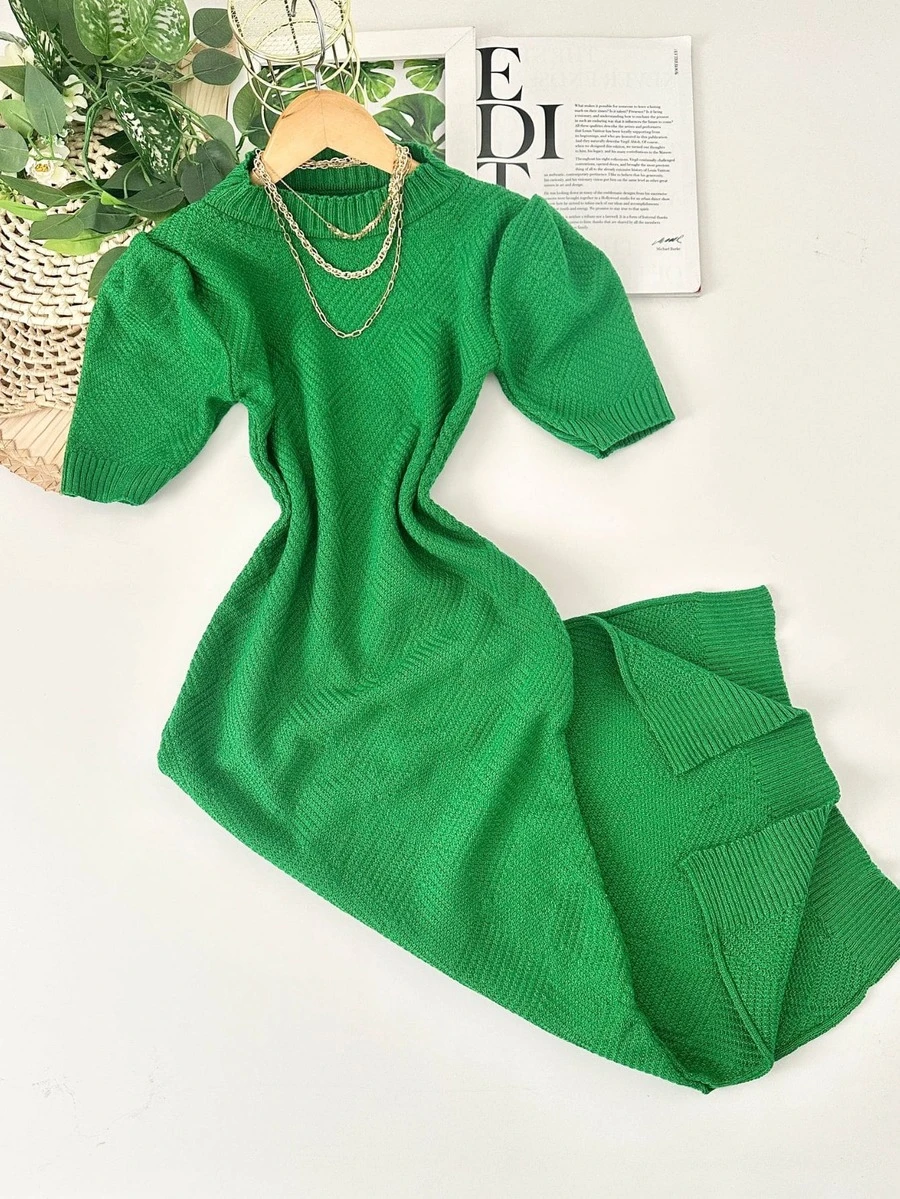Women Sweater Dresses - màu xanh lá - Xem 1