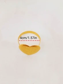 4入組簡約心形餐巾環，餐桌裝飾，金色 - 金色 - 查看 5