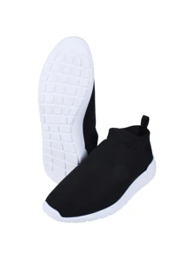 Women Wedge Sneakers - 黑與白 - 查看 4