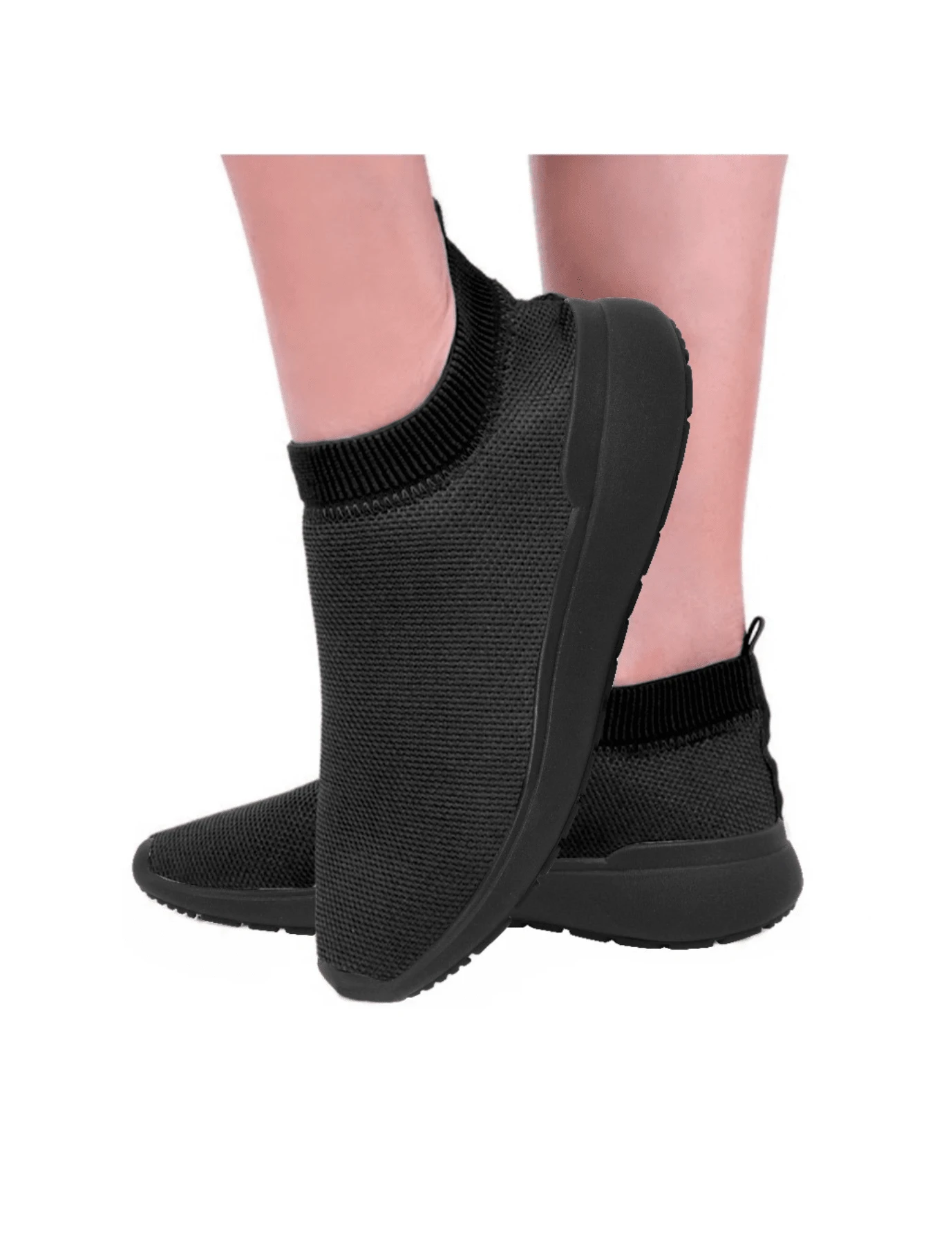 Women Wedge Sneakers - Black - View 1