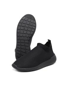 Women Wedge Sneakers - Black - View 4