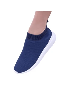 Women Wedge Sneakers - 藏蓝色 - 查看 3