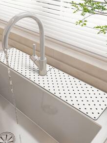 1入組現代簡約風格吸水率墊適用於龍頭,矽膠泥防滑龍頭滴墊帶圓黑色點燈背景,合適的適用於各種各樣類型的,適用於浴室和廚房使用,各種各樣尺寸 - 彩色 - 查看 2