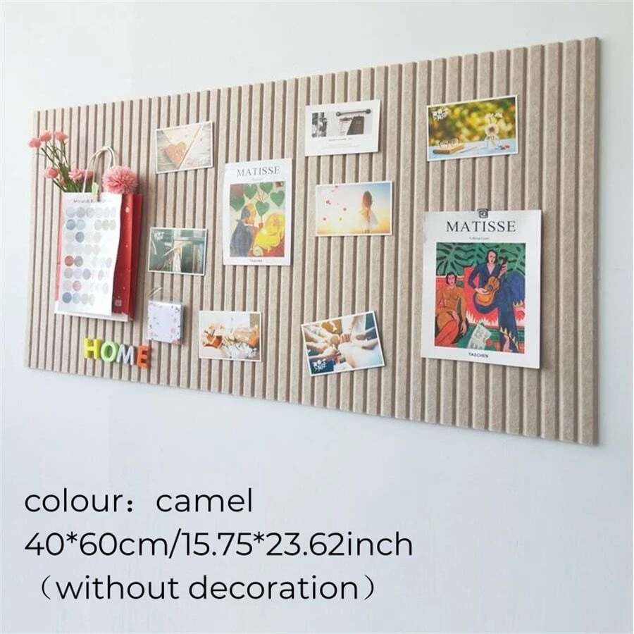 1 件 40*60 厘米北欧风格毛毡凹槽板，用于在墙上展示照片和艺术品或作为留言板，翻新贴纸剥离墙板、墙纸、壁纸、春季装饰品让您的家焕然一新，节日装饰贴纸礼物生日毕业 - 駝色 - 查看 1