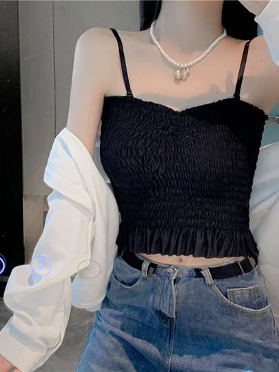 1 Stück Frauen Sommer Neuer Stil Eis Seide Schönheitsrücken Verpackte Brustgurt Gepolstertes Camisole, Kann Draußen Oder Als Innenschuh Getragen Werden