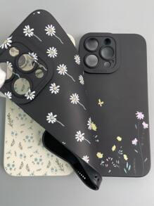 3 件黑白鸢尾花图案 TPU 彩绘手机壳，适用于 iPhone 和三星机型 - 彩色 - 查看 3