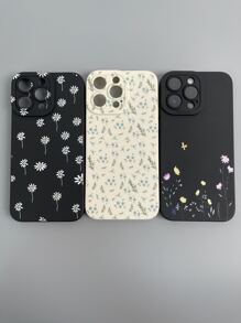 3 件黑白鸢尾花图案 TPU 彩绘手机壳，适用于 iPhone 和三星机型 - 彩色 - 查看 2