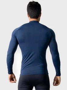 Boyfriend Style Men Sports Tees & Tanks - Navy Blue - View 2