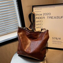 女士幾何圖案肩背包 - 咖啡棕 - 查看 11