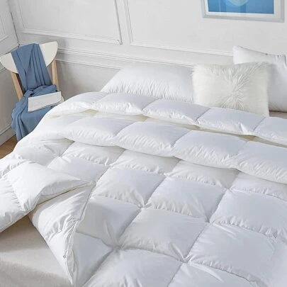 Comforter Duvet Insert - King Queen Size Quilted White All Season Down Alternative Filling - Microfiber Bedding Comforter With Corner Tabs Machine Washable
