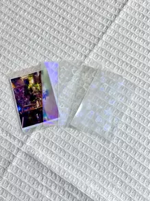 50入組透明閃光二層卡片膜,相片卡片保護膜,相簿卡片保護膜,扁口保護膜 - 無色 - 查看 4