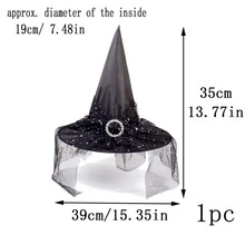 1 Miếng Halloween Lưới Ảo thuật Mũ phù thủy Cho bữa tiệc Đồ trang trí Prop , Thích hợp Đối với Người lớn Và Trẻ em - Nhiều màu - Xem 10