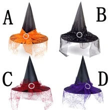 1 Miếng Halloween Lưới Ảo thuật Mũ phù thủy Cho bữa tiệc Đồ trang trí Prop , Thích hợp Đối với Người lớn Và Trẻ em - Nhiều màu - Xem 9