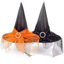 1 Miếng Halloween Lưới Ảo thuật Mũ phù thủy Cho bữa tiệc Đồ trang trí Prop , Thích hợp Đối với Người lớn Và Trẻ em - Nhiều màu - Xem 2
