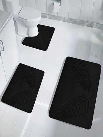 Modern stil polyesterfiber trädlövmönster matta, vattenabsorberande rektangulär golvmatta med upphöjda detaljer lämplig för vardagsrum, sovrum, kök, innergård, etc. Heminredning Badrumsmatta Utomhusmatta Dörrmatta Höstdekor Badrumstillbehör Tillbaka till skolan Entrédekor