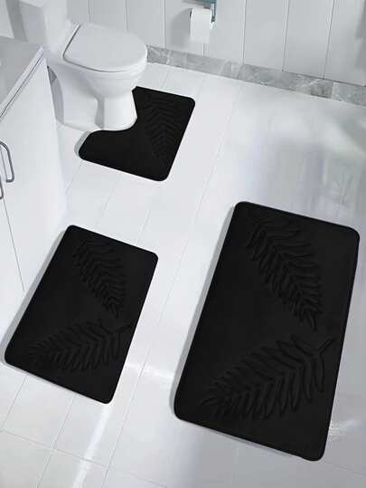 Modern Style Polyester Fiber Tree Leaf Pattern Carpet, Water-Absorbing Rectangle Floor Mat With Raised Detail Suitable For Living Room, Bedroom, Kitchen, Courtyard, Etc. Home Bathroom Decor Bath Rug Outdoor Rug Door Mat Fall Decor Bathroom Accessories Back To School Entryway Decor