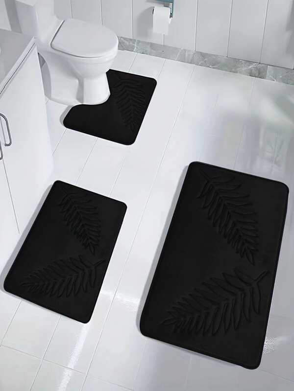 Modern Style Polyester Fiber Tree Leaf Pattern Carpet, Water-Absorbing Rectangle Floor Mat With Raised Detail Suitable For Living Room, Bedroom, Kitchen, Courtyard, Etc. Home Bathroom Decor Bath Rug Outdoor Rug Door Mat Fall Decor Bathroom Accessories Back To School