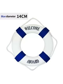 1pc Decorative Crafts Mediterranean Style Decorative Life Buoy, Foam Wall Hanging Life Buoy (Red, Blue, Multiple Sizes) Best Gifts Birthday Graduation - white blue - View 7