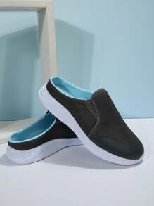 簡約風一腳蹬競技鞋半拖鞋 - 灰色 - 查看 1