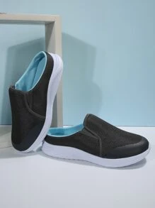 簡約風一腳蹬競技鞋半拖鞋 - 灰色 - 查看 4