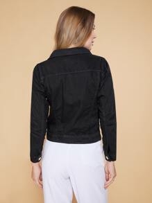 Women Denim Jackets & Coats - Black - View 2