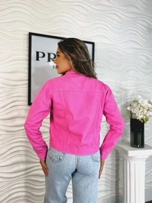 Women Denim Jackets & Coats - Hồng - Xem 2