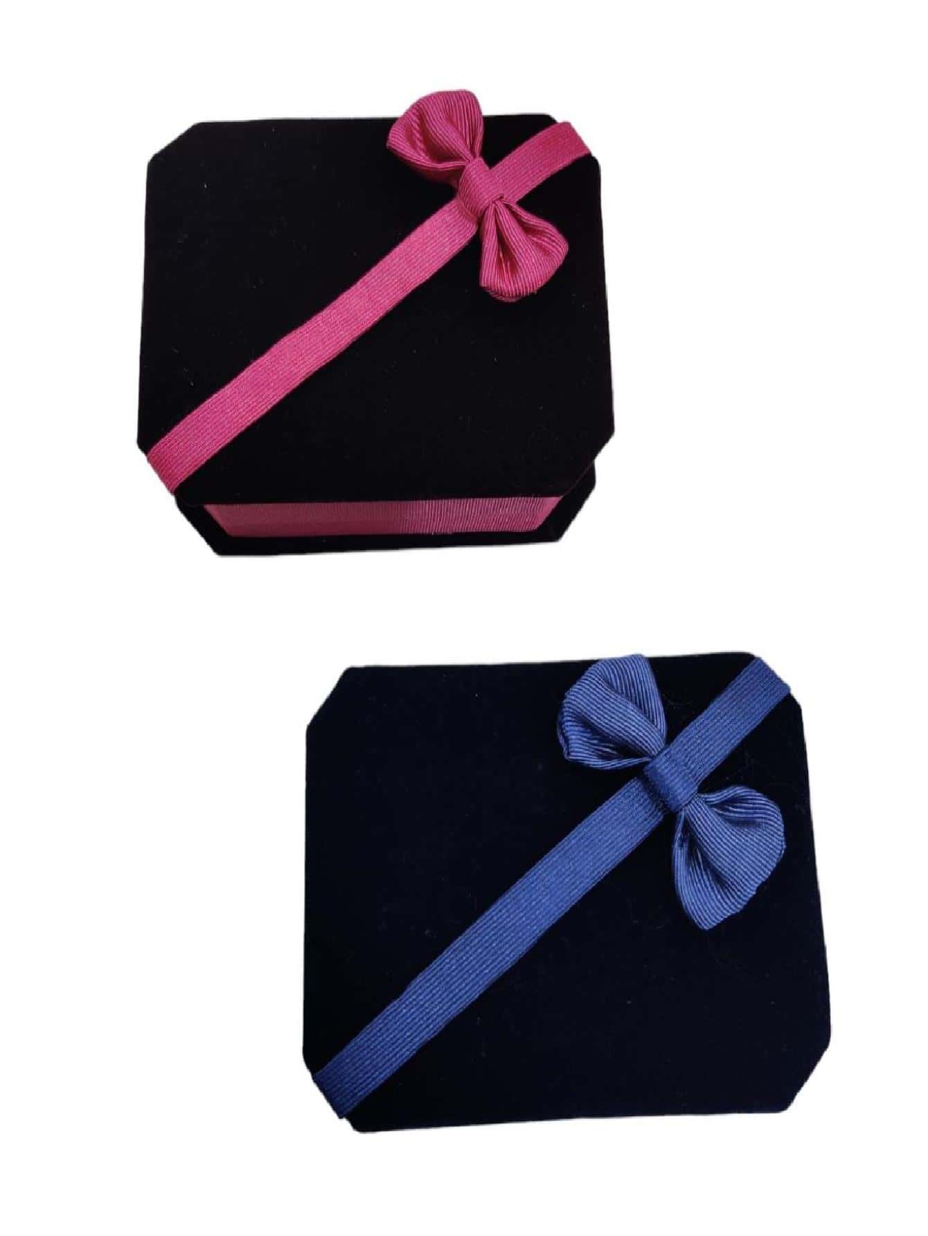 CAIXA DE VELUDO PARA JOIAS E SEMI JOIAS - Azul - Visão 1