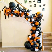 129 piezas conjunto de arco de globo de Halloween conjunto de globos de decoraciones de fiesta para decoración de lugar - Multicolor - Ver 1