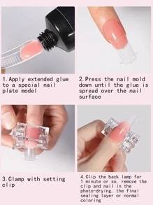 5Pcs Nail Clips For Extension, Fixation And Uv Gel Manicure Nail Tips Clipper Trimmer Cutter For Quick Building Diy Manicure - Clear - View 2