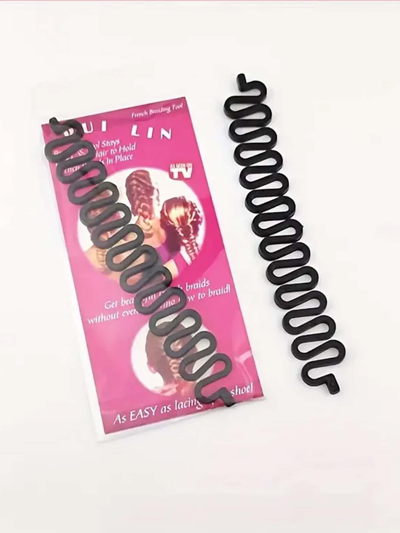 1pc Black Hair Braiding Tool Set Including Fishbone, Centipede & Twist Braid Maker, Hairstyle