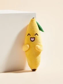 1入寵物毛絨軟黃色香蕉玩具,適用於小型犬和貓,非常適合磨牙和解悶