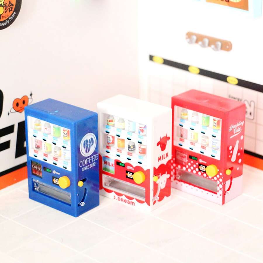 1 pieza miniatura simulación modelo de automático bebida máquina expendedora para conveniencia tienda escena - Rojo - Ver 1