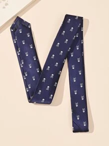 1 件彩色编织提花骷髅和自行车图案男士领带服装配饰街头万圣节