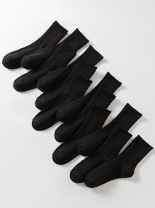 12 pares de calcetines de media caña para mujer de estilo básico y sencillo a rayas negras, transpirables, absorbentes y antiolor, para otoño