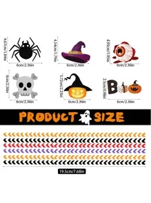 Halloween Ống hút Đồ trang trí , 24 cái Sọ & Hình nhện Dùng một lần Ống hút Với Thẻ & Màu sắc tùy ý - Mứt Rơm Halloween - Xem 4