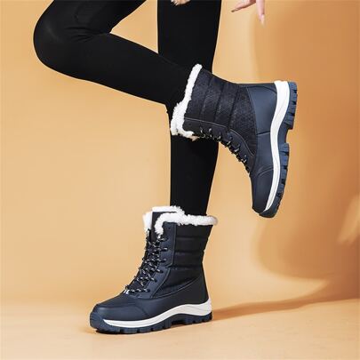 Ladies' Thick Warm Outdoor Sports Boots Waterproof Anti-slip Snow Boots, Winter High-top Women's Boots