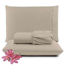 Mr Dias Sheet Sets With Pillowcases - Khaki - View 2