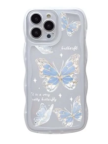 Funda de celular transparente con patrón de mariposa - Blanco - Ver 2