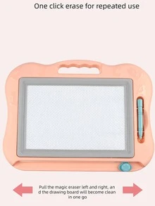 1個兒童便攜式磁性繪畫板桌,教育彩色塗鴉和書寫玩具（組件顏色隨機） - 粉色 - 查看 5