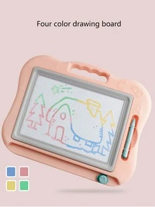 1個兒童便攜式磁性繪畫板桌,教育彩色塗鴉和書寫玩具（組件顏色隨機） - 粉色 - 查看 3