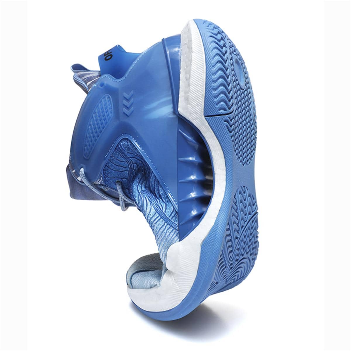 新風格男士高彈性橡膠鞋底透氣籃球鞋,運動跑步鞋 - 藍色 - 查看 1