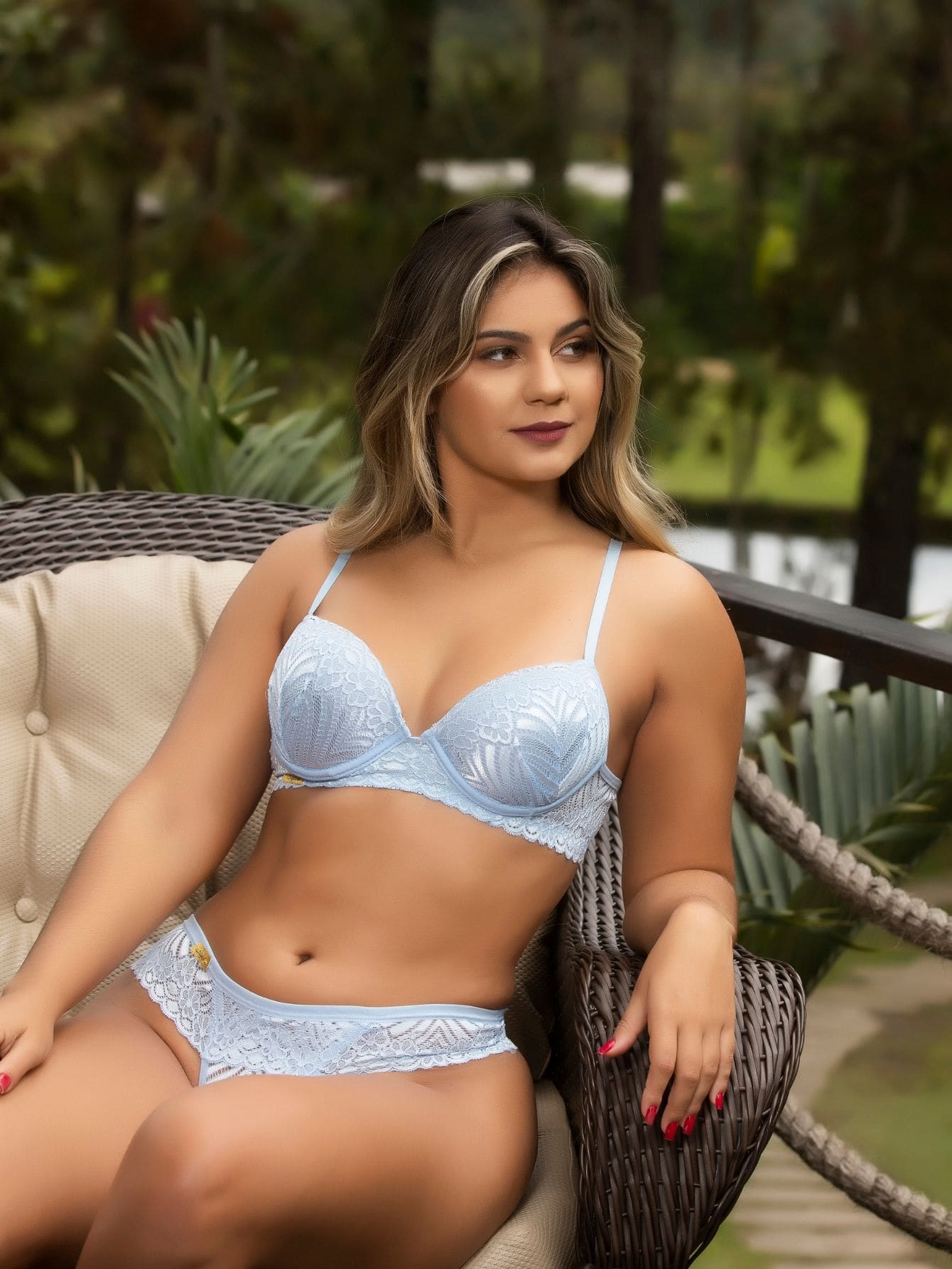 Women Bra & Panty Sets - Màu xanh nhạt - Xem 1