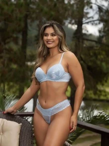 Women Bra & Panty Sets - Màu xanh nhạt - Xem 2