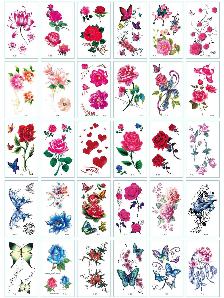 30張印花紋身貼紙 - 彩色 - 查看 1