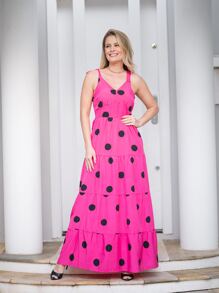 Women Dresses - 玫紅色 - 查看 1